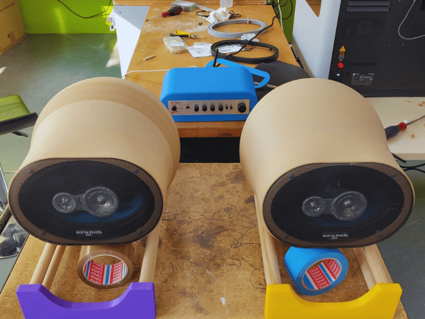 Assembled prototypes before printing a decorative bracket.